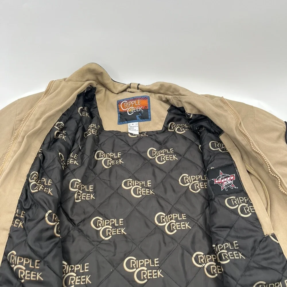 Cripple Creek PBR Jacket Mens Size XL Beige Vintage Embroidered Limited EUC